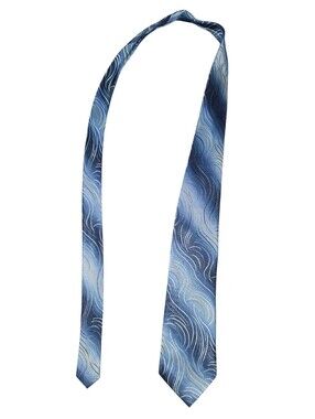 6/8/24 American Accessories Classic Blue Wave-Print Men's Tie